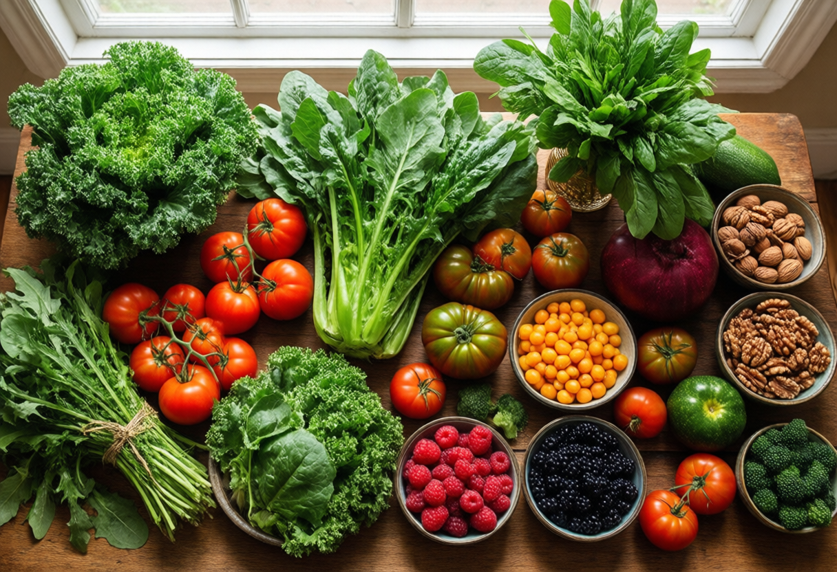 Színes szezonális ételek ízületbarát étrend bemutatásához