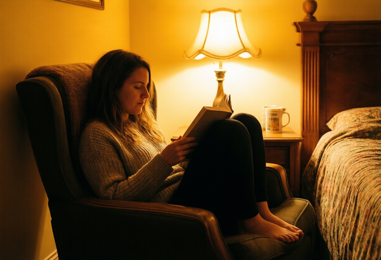 Esti elcsendesedés, meleg fény és olvasmány
